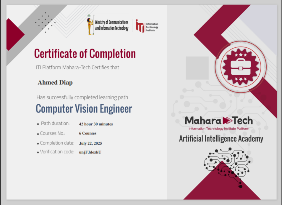Computer Vision Certificate