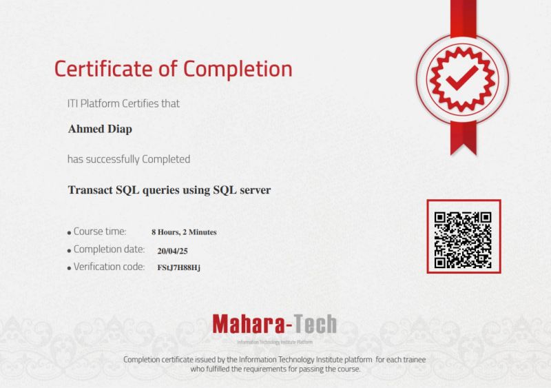 SQL Certificate